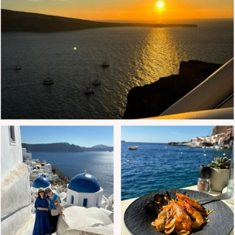 サントリーニ島とアテネでの母娘旅行のご様子